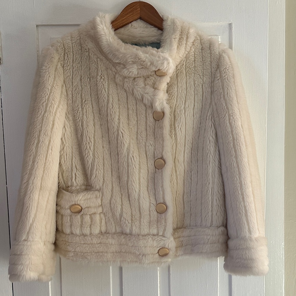 Marc Jacobs Cream Faux Fur Jacket